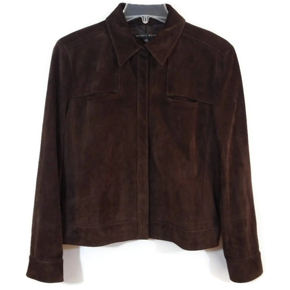 NWOT Antonio Melani L Brown Suede Leather Jacket